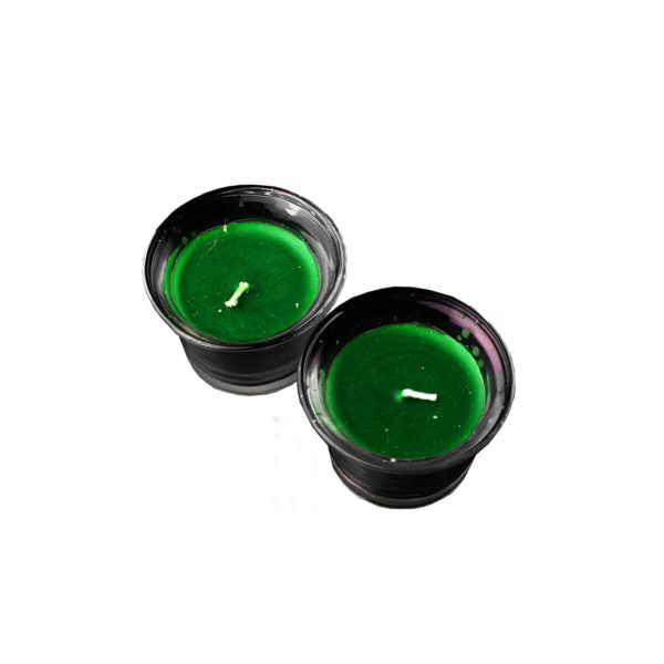 Green Candle with Glass Holder - Wiccan Online Shop
