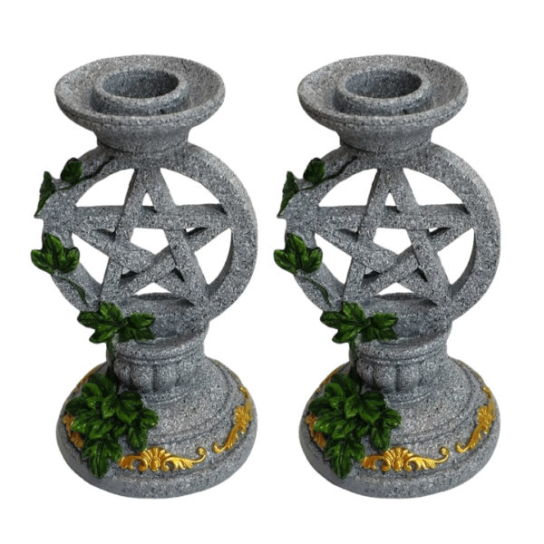 Pentacle Candle Holder - Light Gray - Wiccan Online Shop
